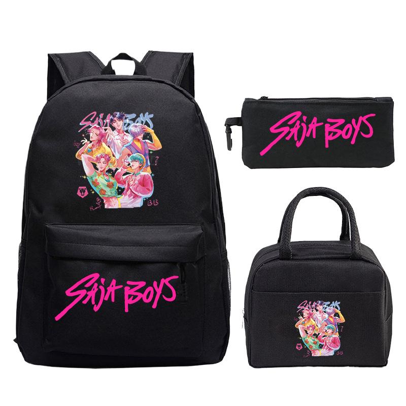 Demon Hunters Printed Children's Backpack Three-piece Campus Fashion Primary and Secondary School Students Large Capacity School Bag