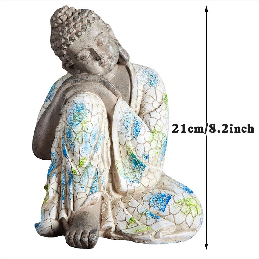

Садовые статуи для медитации Дзен-Будда, украшения, микроландшафт, крыльцо, для помещений и улицы, домашняя коллекция фигурок