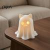 Lightweight Ghost Figurine 3D Printed Cat Candle Holder, Spooky Soft Warm Light Atmosphere Lamp with for Halloween Tabletop Home Party Decoration Gift