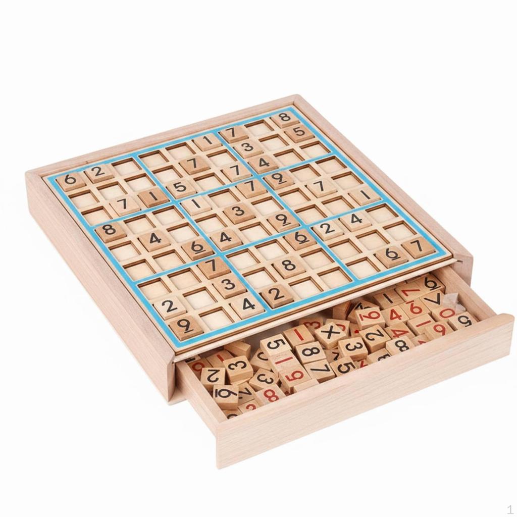 Children Logic Sudoku Game Wooden Puzzle Math Toy Number Challenge Board for