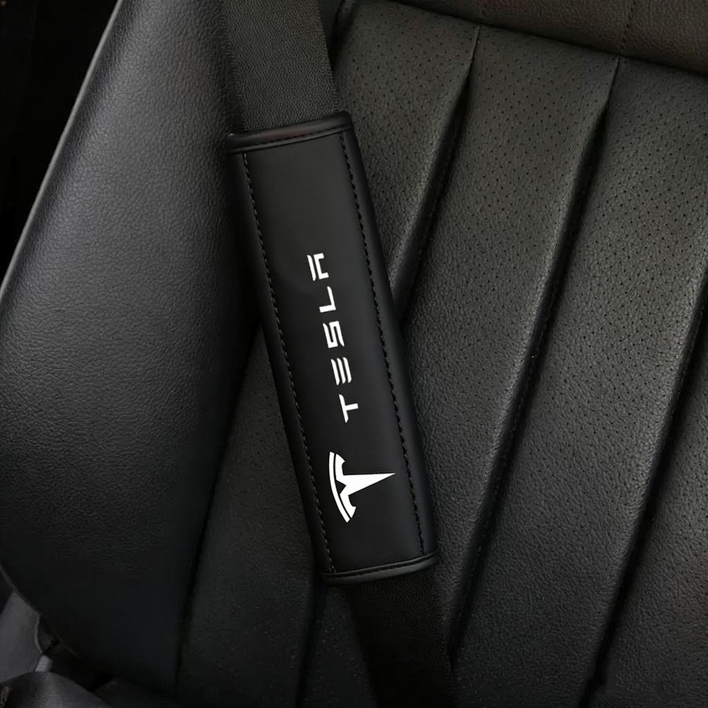 CREKH1 Car Seat Belt Shoulder Cover For Tesla Model S X Y Juniper 3 Highland Cybertruck Safety Belt Protective Cover Car Accessories