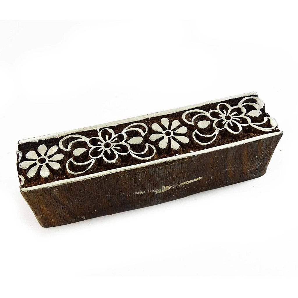 Printing Block Decorative Floral Stamp Wooden Textile Stamps Indian Wood
