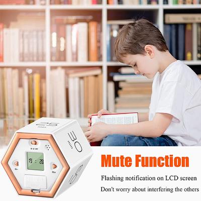Sechseckiger Digitaluhr-Timer, magnetischer Würfel-Timer, Küchen-Hexagon-Flip-Timer zum Erlernen des Kochens