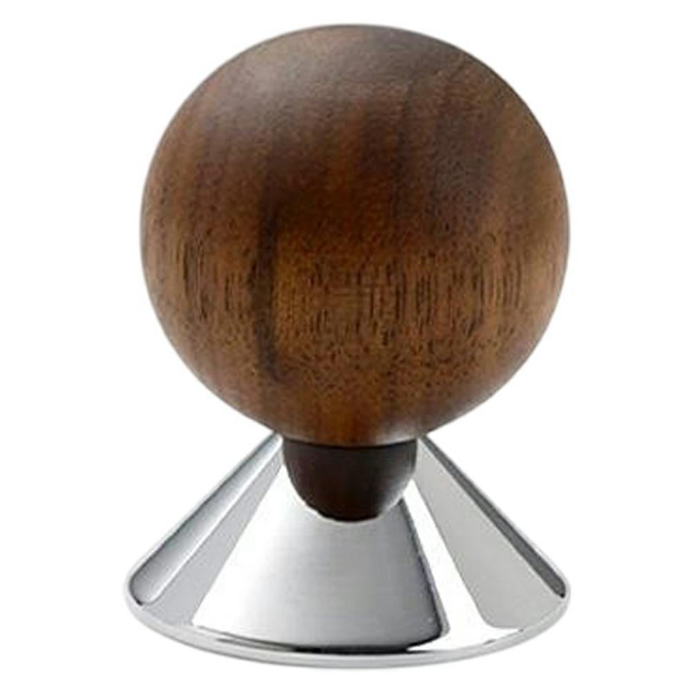 8190 30mm Diameter Round Ball Drawer Pull Knob Walnut Wood Brass Cabinet Wardrobe Door Handle B