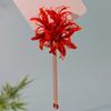 Chinese Hanfu Hair Accessories Red Flower Long Tassels Hair Clip Hairpins Barrettes Vintage Dress Accessories Headwear Jewelry