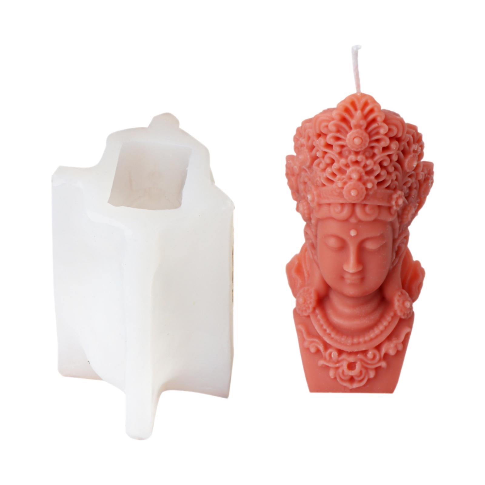 Buddhas Statue Candle Silicone Mold Resin Molds DIYs Aromatherapy Candle Making Gypsum Mold for Religious Enthusiasts 1