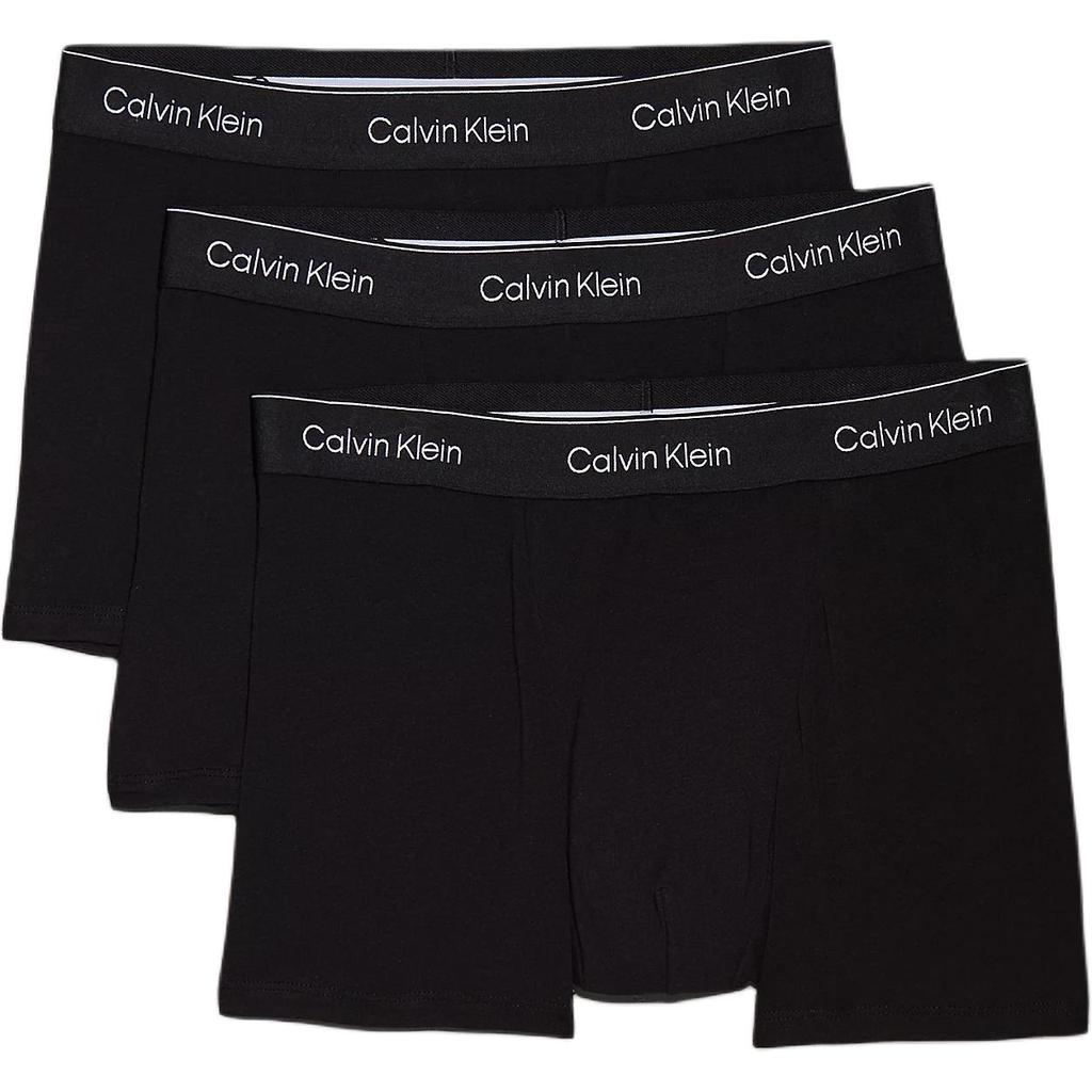 Calvin Klein Comfortable Mid-Rise Boxer Briefs With Logo Men Underwear Black LV00NB4286-TM6