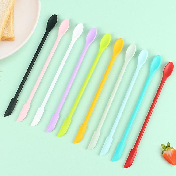 10Pcs Small Silicone Double Tip Cosmetic Spoons Makeup Spatulas Scrapers for Scraping Container and Lotion Bottles