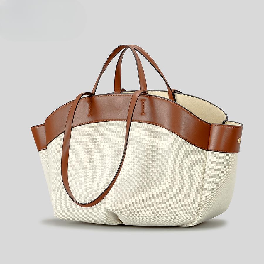 Bolsa Tote de Grande Capacidade com Emendas Bolsa Fashion para o Dia a Dia Bolsa de Mão Feminina