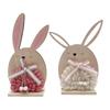 Easter Bunnies Wood Sculptures Rabbit Figurine Rabbit Sculpture for Elegant Homes Decoration and Celebration Displays