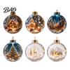 Christmas Theme Decorations Ball Ornament with LED Lights, Snow Scene Acrylic Clear Decor Decor, Shatterproof Xmas Tree Hanging Sphere Holiday