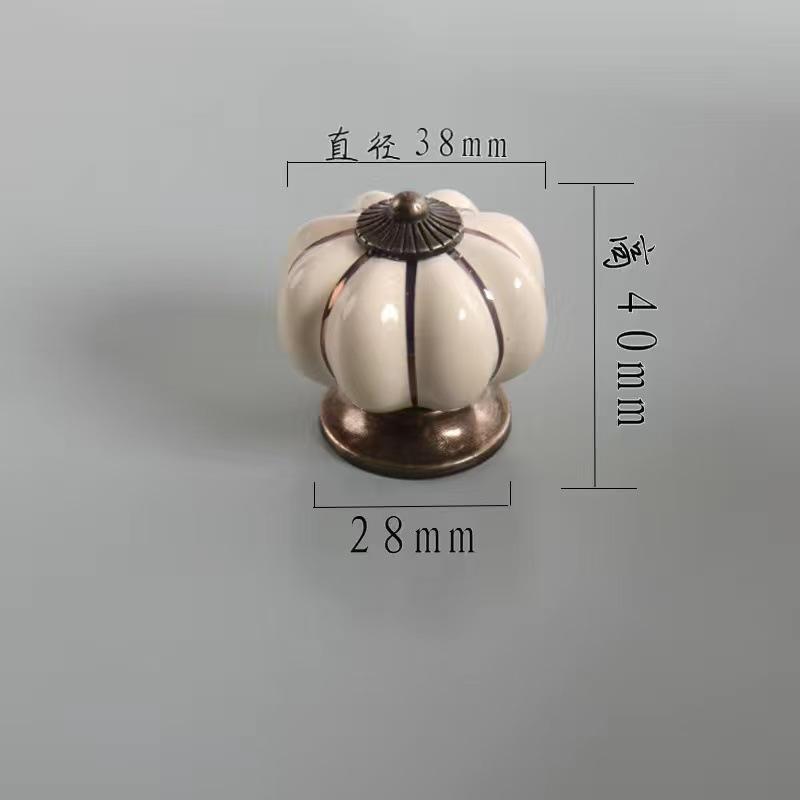 Manopole per Mobili in Ceramica a Forma di Zucca Maniglie per Cassetti con Base Metallica e Viti per Porte di Cucina Armadio Mobili Diametro 35mm