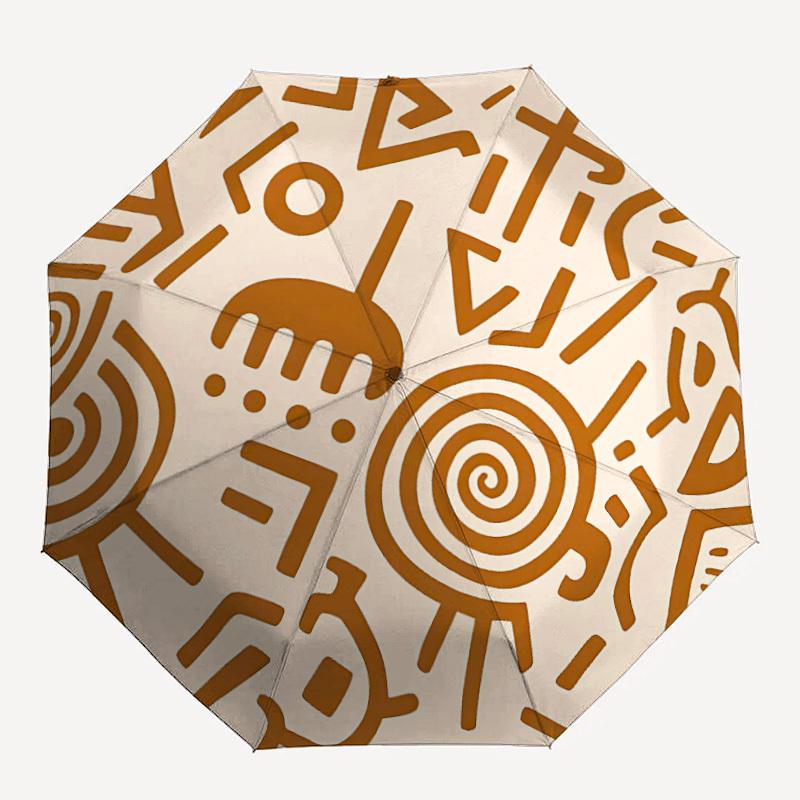 

1pc Mandala Patterns Automatic Folding Umbrella Portable Collapsible 8-Rib Umbrella for All Seasons, Casual Outdoor Accessory, PerfectB71