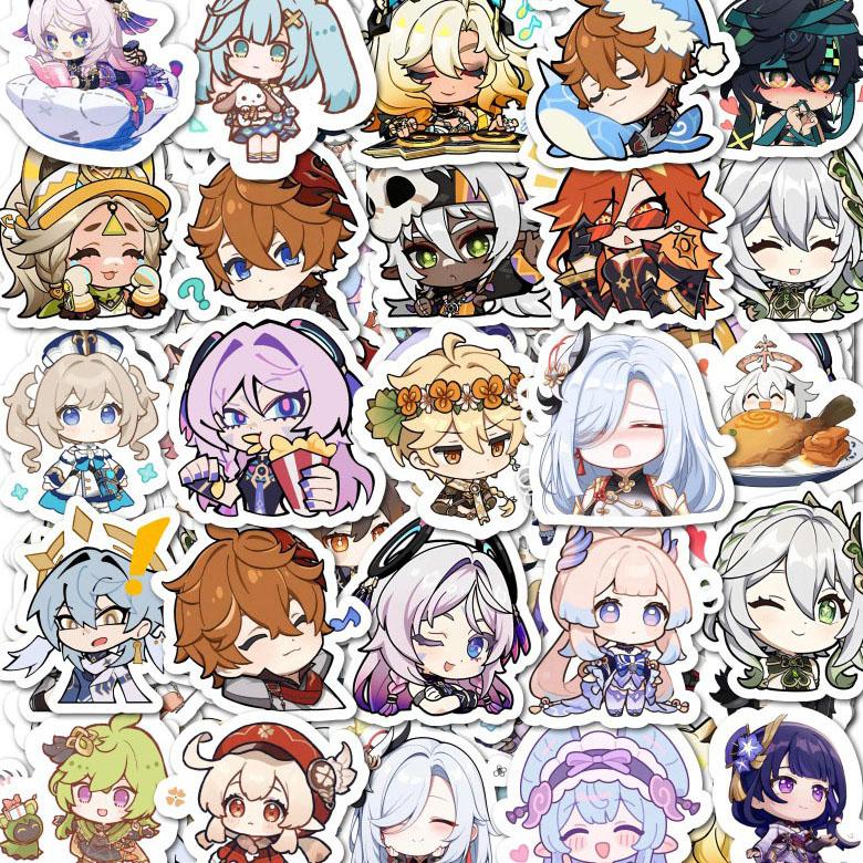 Cute Genshin Impact Stickers (50/100/200 Pieces) - Perfect for Laptops Anime/games Luggage Guitars and More A Must-have for Game Lovers!