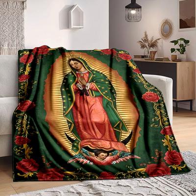 1pc Virgin Mary Icon Blanket - Perfect Gift for Birthdays, Christmas & Halloween- Soft, Warm & Versatile Yy250909174