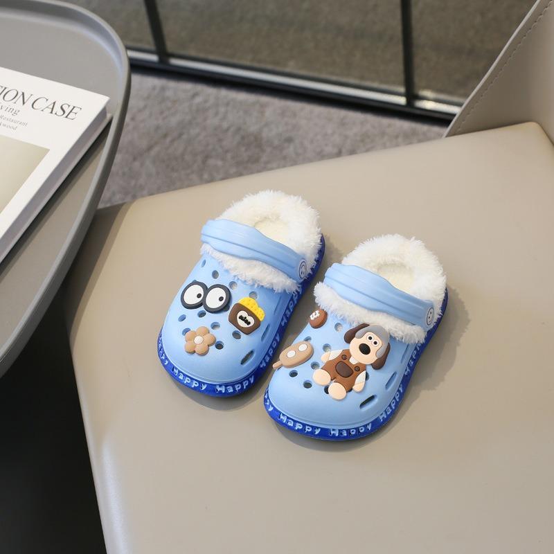 Odnímatelné, Dětské boty s roztomilým zimním teplem a plyšovými, hřejivými bavlněnými botami, bavlněné pantofle