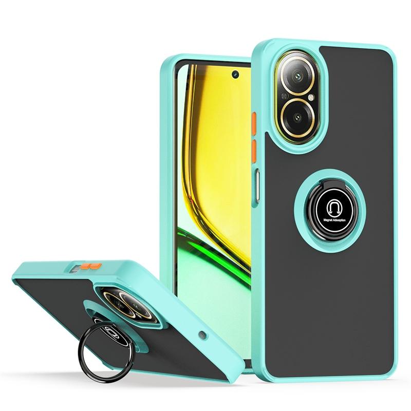 Armor Funda for Realme C67 4G Case Magnetic Metal Ring Stand Holder Cover for OPPO Realmi C67 C 67 RealmeC67 4G Matte Hard Coque