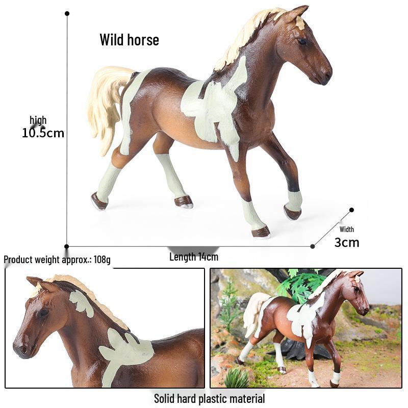 Cross-border Prairie Horse Desktop Ornament: Black & White North American Feral Horse Model