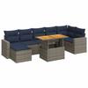 VidaXL Garden Lounge Set 8 Pcs with Grey Cushions Wicker 3327071