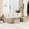 VidaXL Garden Lounge Set with Cushions 6 Pcs, Patio Sofas, Patio Furniture Set, Outdoor Furniture, Beige 3253635