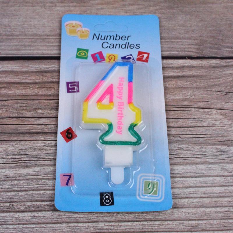 Large Number Candle 0-9 Children's 100th Birthday Candle Creative Cake Candle Colorful Candle
