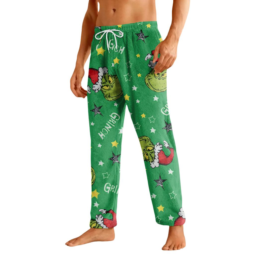 Men's Drawstring Pocket Flannel Casual Pants