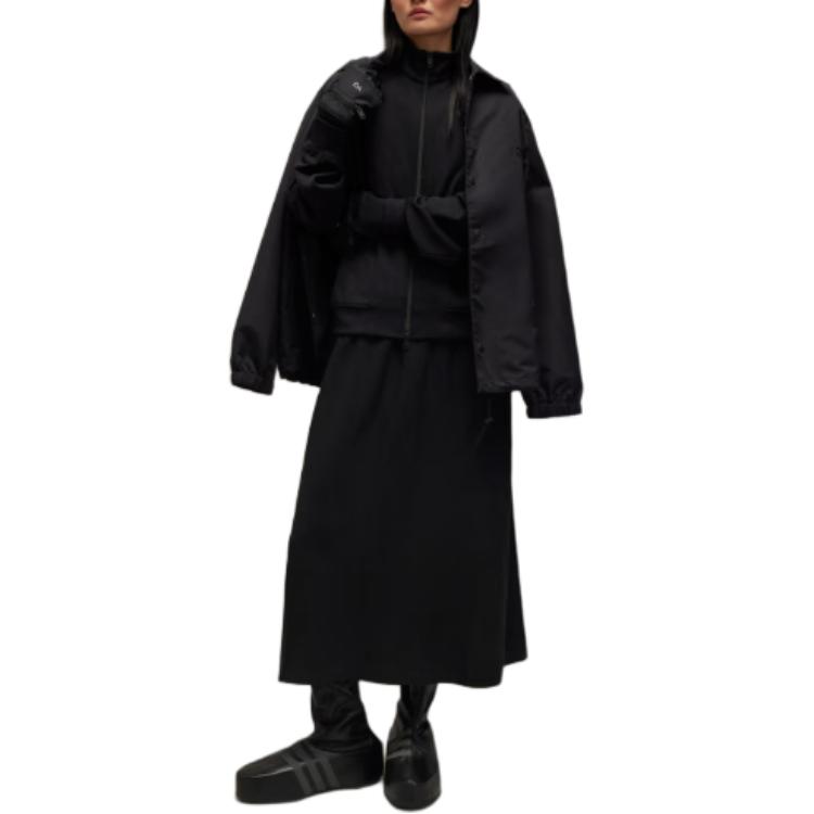 Adidas W Track Jacket Solid Color Stand Collar Zipper Long Sleeve Women Jackets Black JD9793