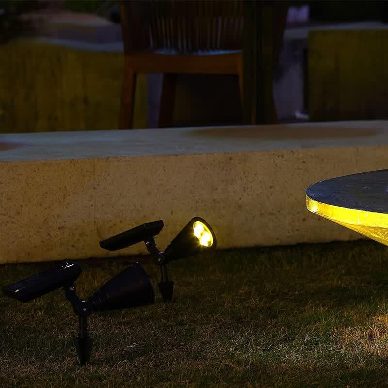 Outdoor Solar 4-LED Warm Light Spotlight