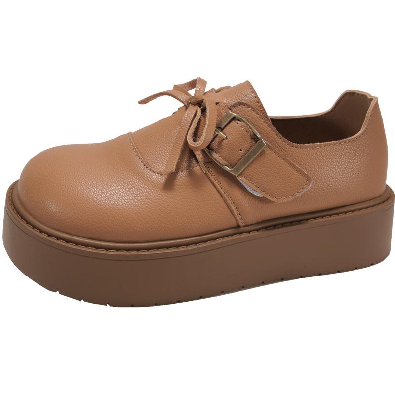 Retro hvit britisk stil plattform små skinnsko dame 2025 nye vår og høst med skjørt Mary Jane Love single sko