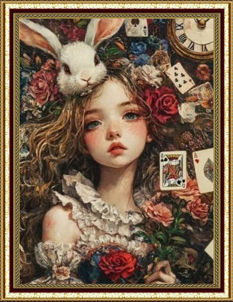 Art Kit using Fairy Frame 30 x 42cm A3 Square Beads Handmade Kit AN-diaartDiamond Dust, Pre-printed Beginner-friendly (AMAB-52)