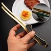Antihaftbeschichtete Edelstahl-Grillzange Hitzeschutz Anti-Rutsch Food-Zange Anti-Rutsch-Griff Servierzange zum Kochen