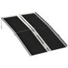 Folding Aluminum Wheelchair Ramp, Non-Slip Coating, Edges, 122x73.5 Cm, Black