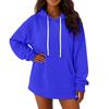 Women's Solid Color Long Sleeved Loose Casual Mid Length Pullover Hoodie Sweatshirt