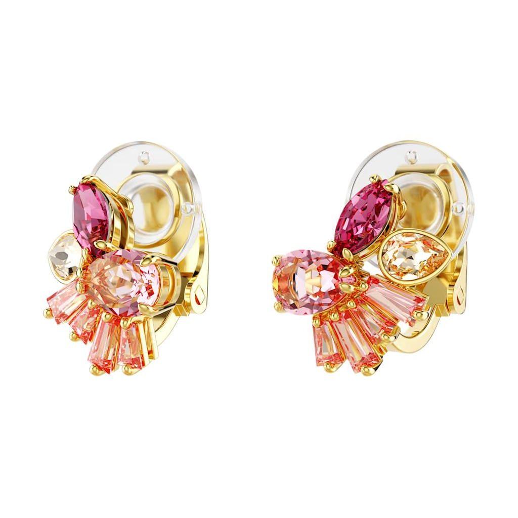 Swarovski Gema Floral Design Zirkonia Gold Plated Ohrclips Damen Ohrclips Rosa 5688479