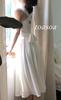 Toa Soa Women's White Knee-Length Flared Dress with Back Ribbon (L)