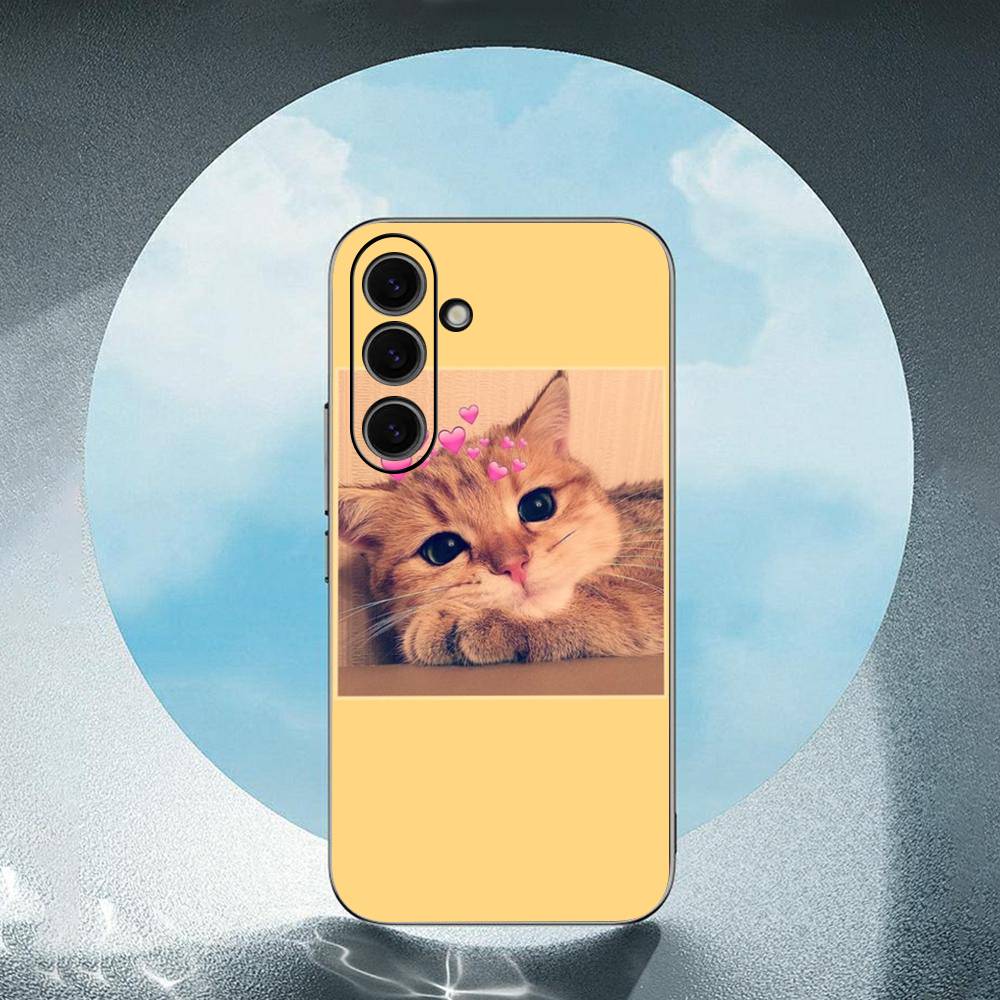 Cute Animal Cat Dog Art For Samsung Galaxy S23 S24 S25 Ultra S22 Plus S21 Black Soft Case Waterproof Soft Case
