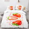 Strawberry Duvet Cover Cartoon Print 3D Exquisite Digital Printing Bedding Set Comforter Bed Youth Home Decor Kids Girls Gift