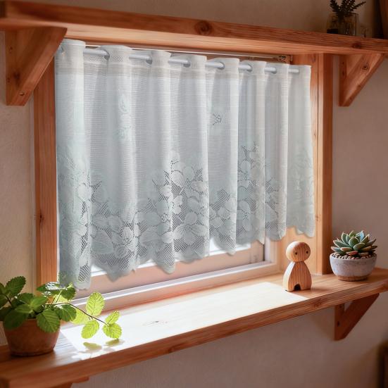 Tenda per Armadio, Tenda Corta Semioscurante, Resistente alle Pieghe Facile da Curare, Pannello Decorativo per Finestra a Baia della Cucina