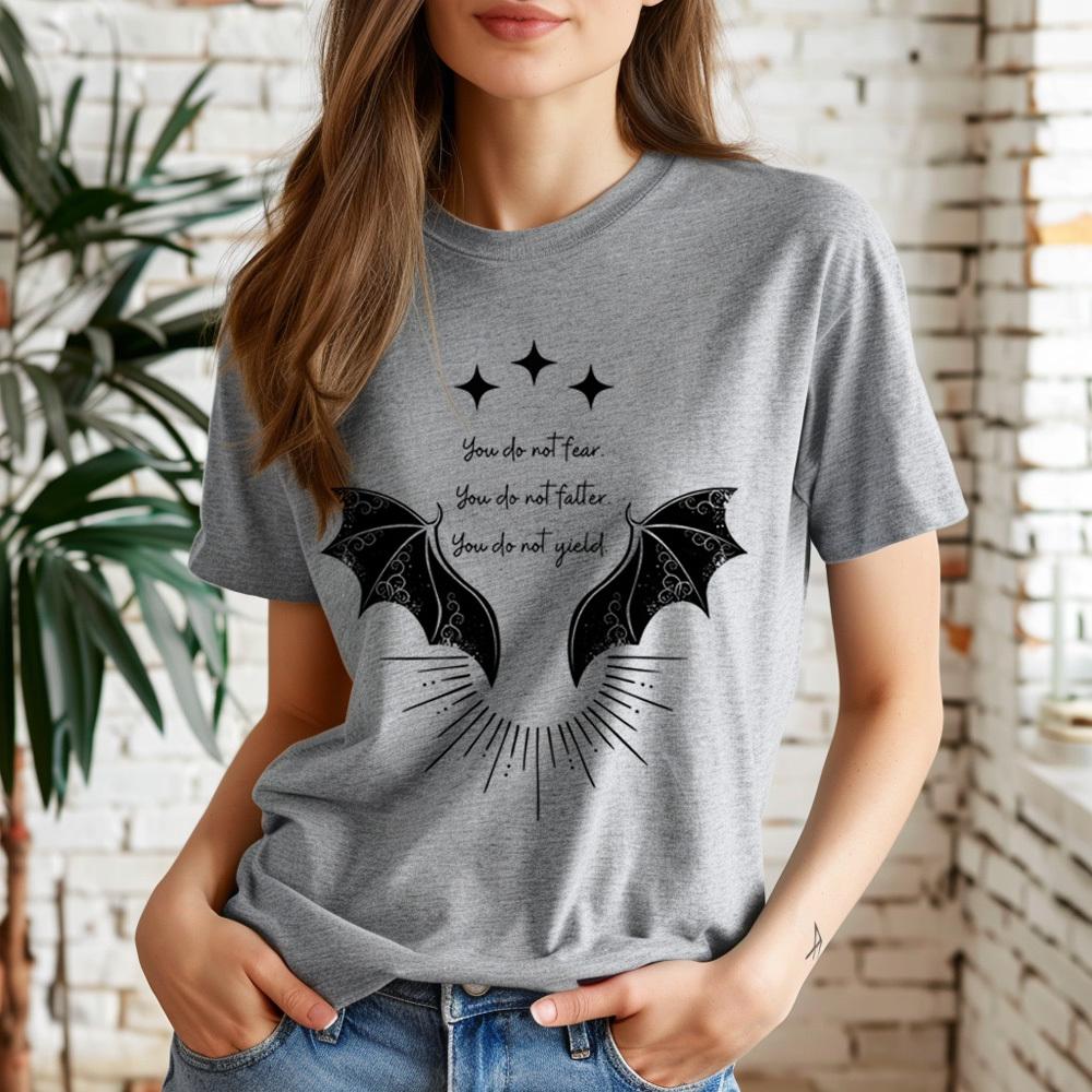 Fourth Wing T Shirt Girl Grunge Pop Culture Comfortable Colorful T Shirt Gothic Anime Punk 80s Digital Hip Hop