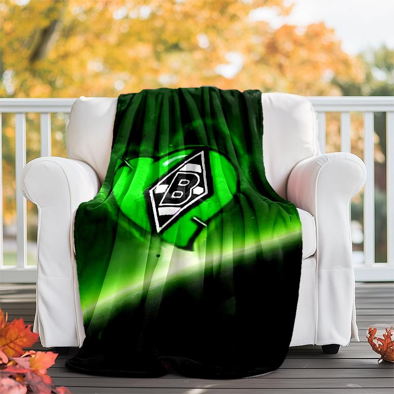 Borussia Monchengladbach logo printed throw blanket—soft,warm;versatile blanket for all seasons—perfect as &air-conditioning throw,nap blanket