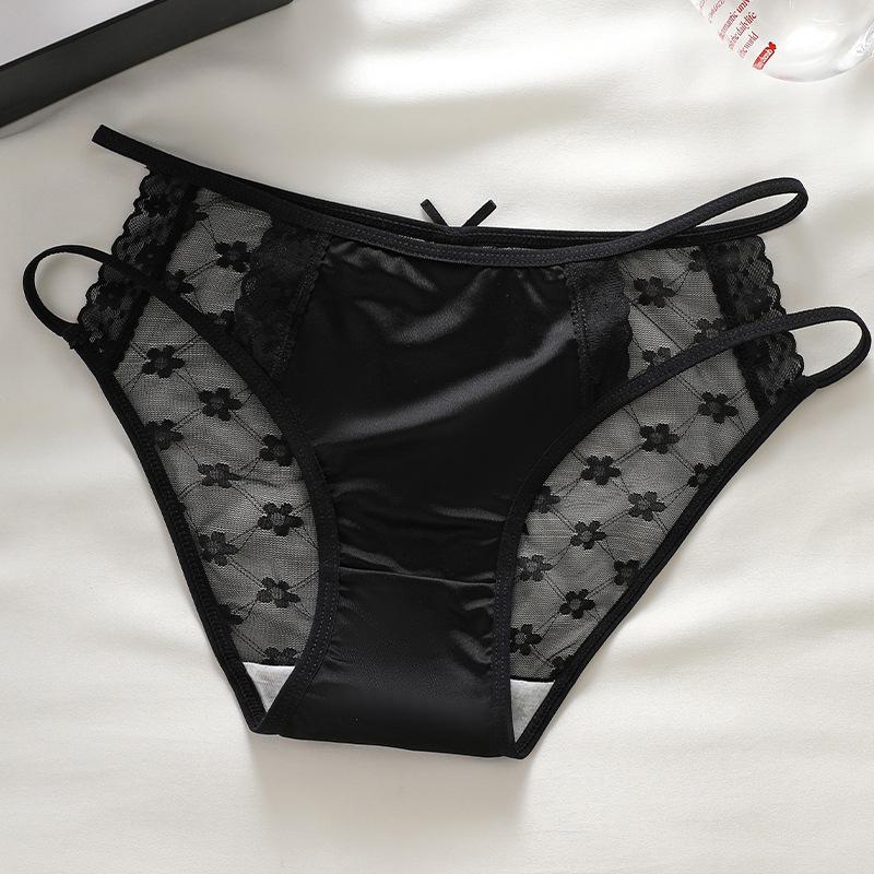 

Pure Desire Lace Panties for Women - Cotton Crotch, Sexy, Breathable, Quick-Drying, Comfortable Mid-Waist Briefs M (40-53 kg) чорний