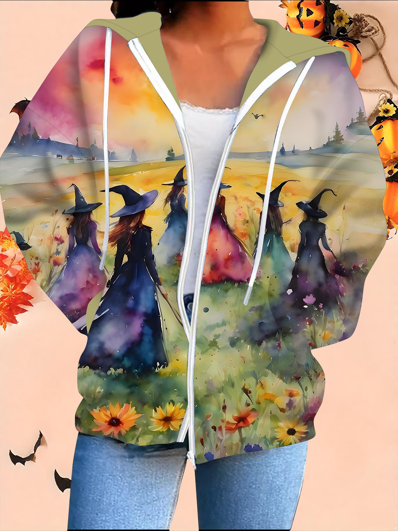 

Хэллоуин Кардиган с капюшоном 3D-принт Большой размер Осень Зима Ретро 6XL жёлтый