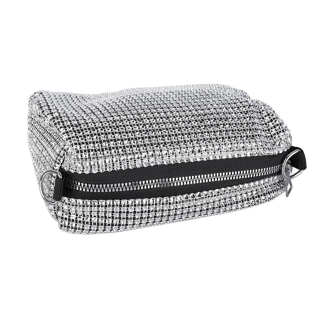 Women Messenger Bag Lady Handle Satchel Shoulder Bag Personalized Fancy Purse Handbag Silver Trendy