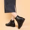 Women Winter Ankle Boots Warm Fleece Lined Anti Slip Leather Shoes for Elderly