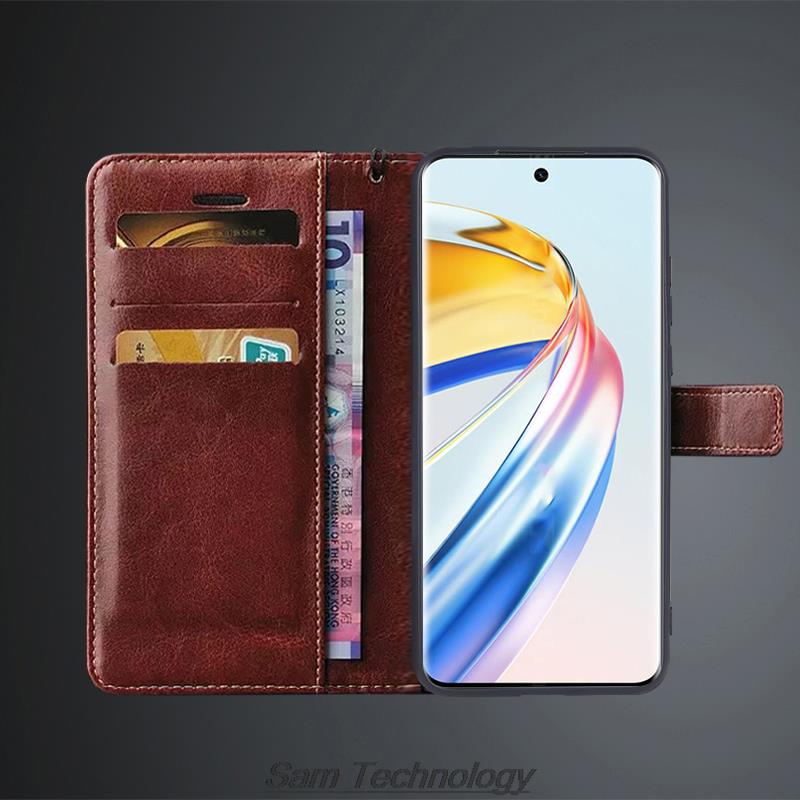 Card Holder Cover Case for Huawei Honor Magic 6 lite / Magic6 lite 5G Pu Leather Flip Cover Retro Wallet Case Capa Fundas Coque