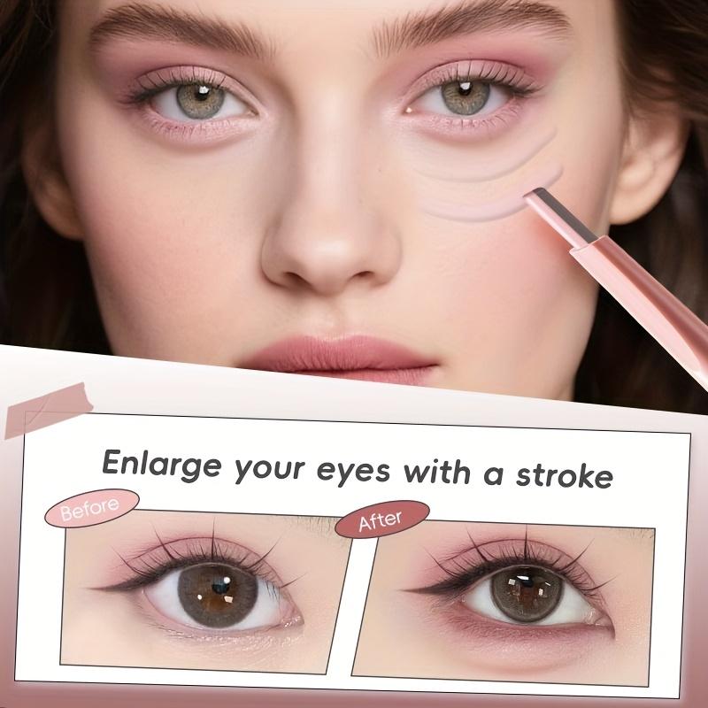 Dual-Ended Eyeshadow & Highlighter - Pink Brown Glitter Liquid Eyeliner for Beginners, Smooth Makeup Tool for Precise Eye Bag & Eye Enlargement