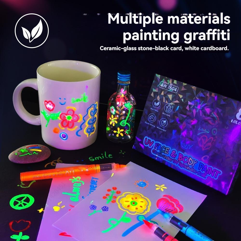 12-18 Colors Colorful Luminous Pen Set Human Face Paint Pen Student Children Painting Fluorescent Marker Glow-in-the-dark Pen