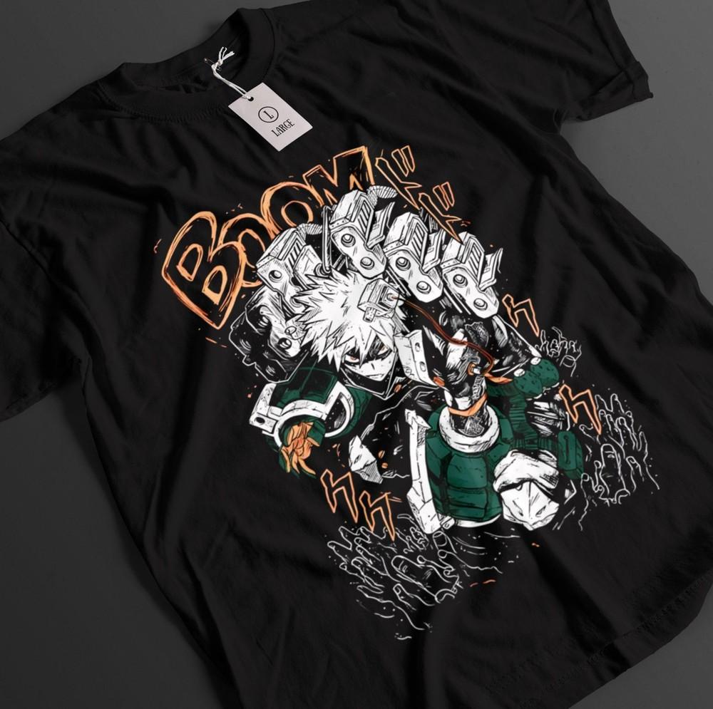 

My Hero Academia Shirt Bakugo Tshirt Deku Kacchan Top Todoroki MHA Unisex Tee 4XL