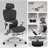 Ergonomic Office Chair, Mesh Office Chair with High Backrest, Swivel Desk Chair with Adjustable Lumbar Support, Home Computer Gaming Chair