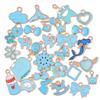 10pcs Random Mixed Styles Enamel Charm Heart Flower Cross Cat Butterfly Pendants for Bracelet Necklace DIY Jewelry Craft Making